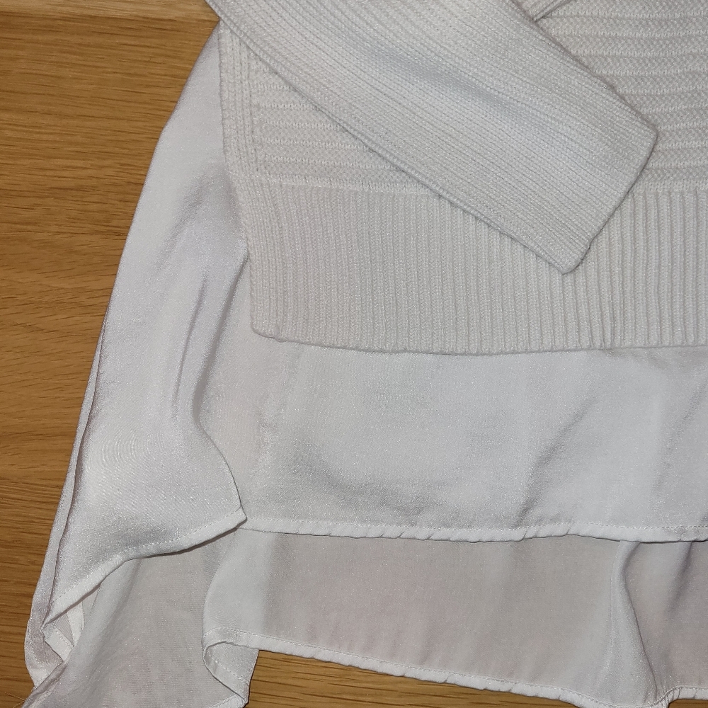 Simply Vera Wang White Double Hem Knit Sweater - Picture 6 of 6